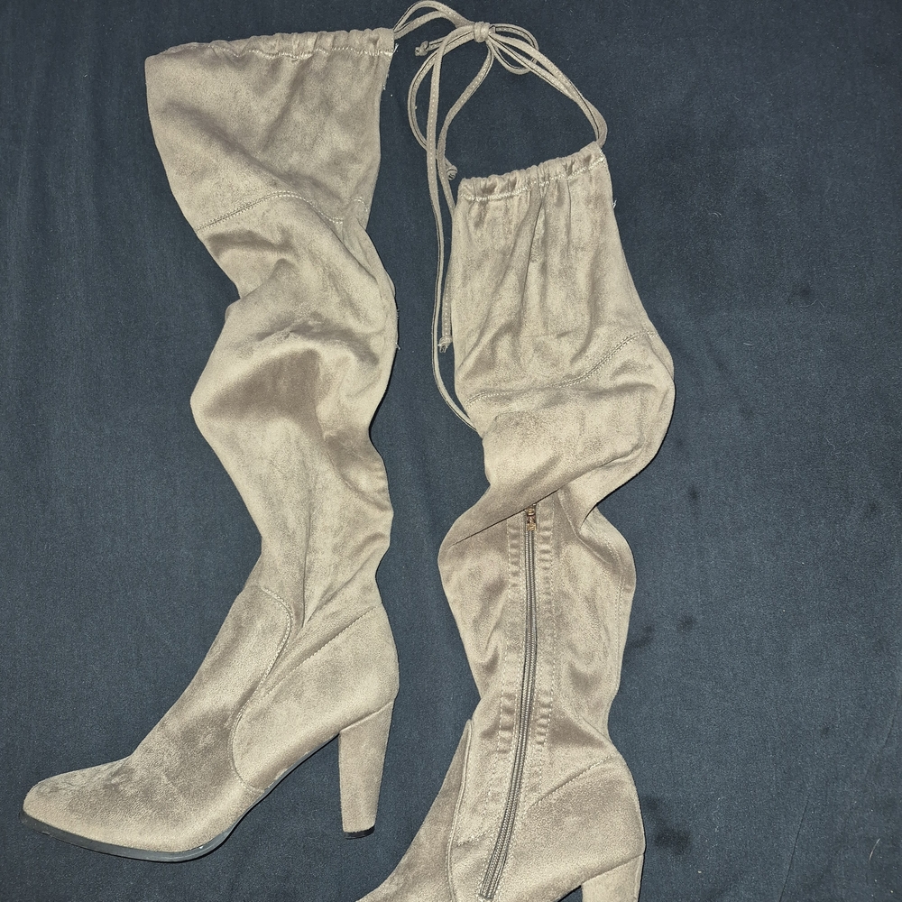 Chic Beige Over-the-Knee Boots
